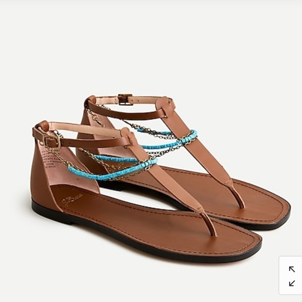 J.crew Anklet thong sandals in leather AN907
